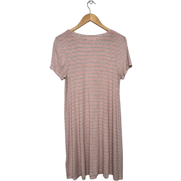Madewell Swingy Tee Sacramento Striped Scoop Neck Short Sleeve Red Blue Dress M - Picture 9 of 16